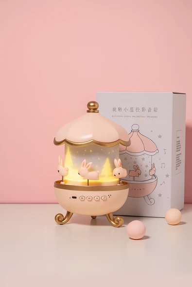 Tavşan Projeksiyon Lamba 12 Film Usb Bt Hoparlör Yıldız Gece Lambası - 2