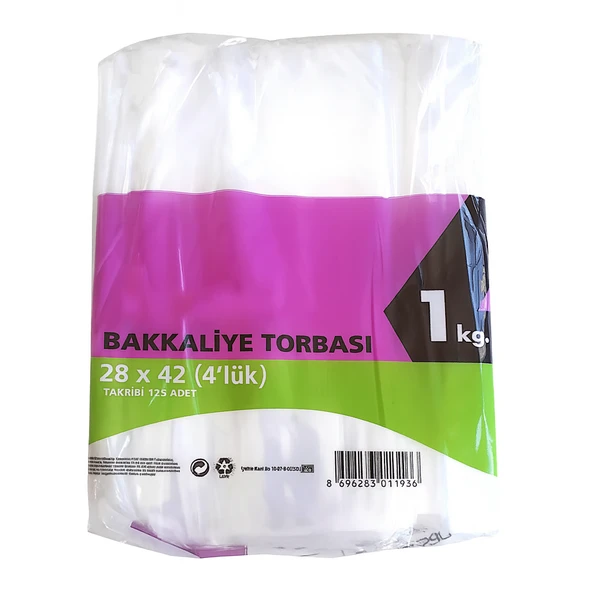 Asya 34 Ambalaj Bakkaliye torbası beşlik şeffaf torba orjinal Plastik 28x42cm 1kg
