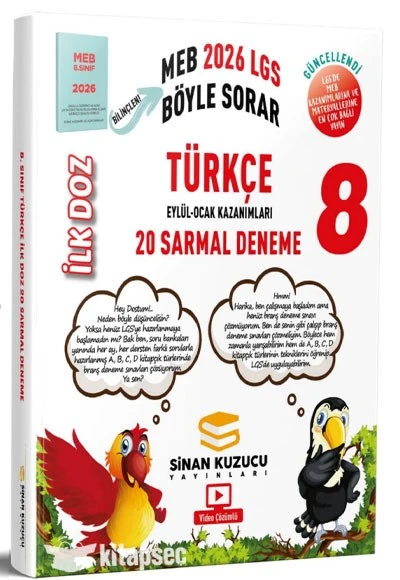 2026 8. Sınıf LGS Türkçe İlk Doz 20 Sarmal Deneme Sinan Kuzucu