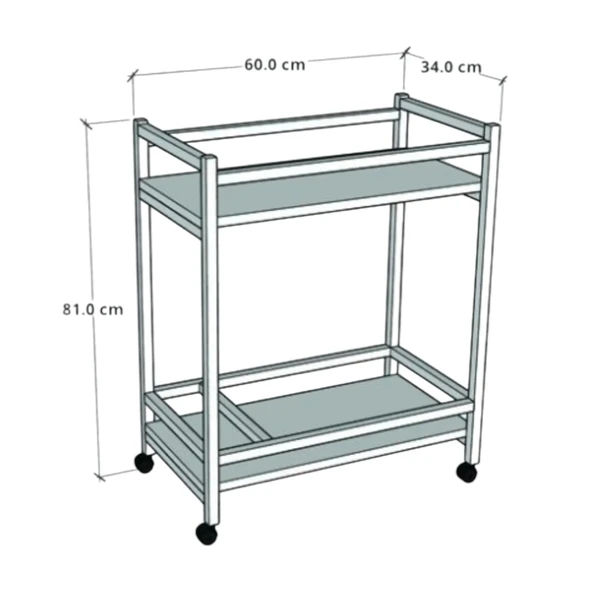 ED PET DİZAYN Servis Sunum Arabası Şaraplık Ev Tipi Iki Katlı Şişe Bölmeli - 2