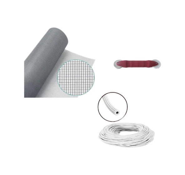Netpen 3'lü Sineklik Seti 400x100 Cm Tül, 16 Mt. Beyaz Conta, Fitil Çekme Aparatı 400x100 Cm