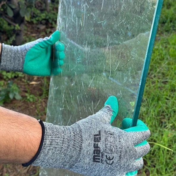 Mafel MF-80 Lateks Kaplı Yeşil Camcı Eldiven No:10 XL - 1 Adet - Resim 2