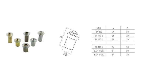 Beşel Ba400k Krom 3x7,8 Cm Kapı Tamponu 5 Adet Krom - 2