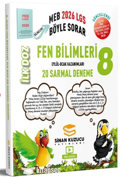 2026 8. Sınıf LGS Fen Bilimleri İlk Doz 20 Sarmal Deneme Sinan Kuzucu