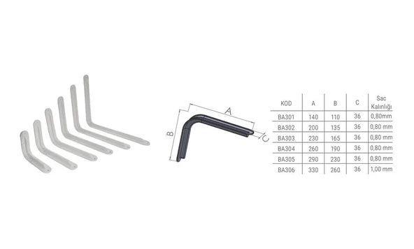 Beşel Ba302 Beyaz 6x8 Cm Lüks Raf Altı - 4 Adet - 2
