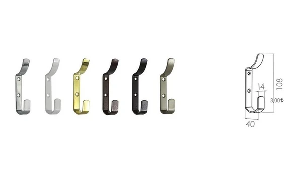 Beşel BA860ST Çengel Saten 4x10,8 Cm Metal Askı - 10 Adet ürün görseli