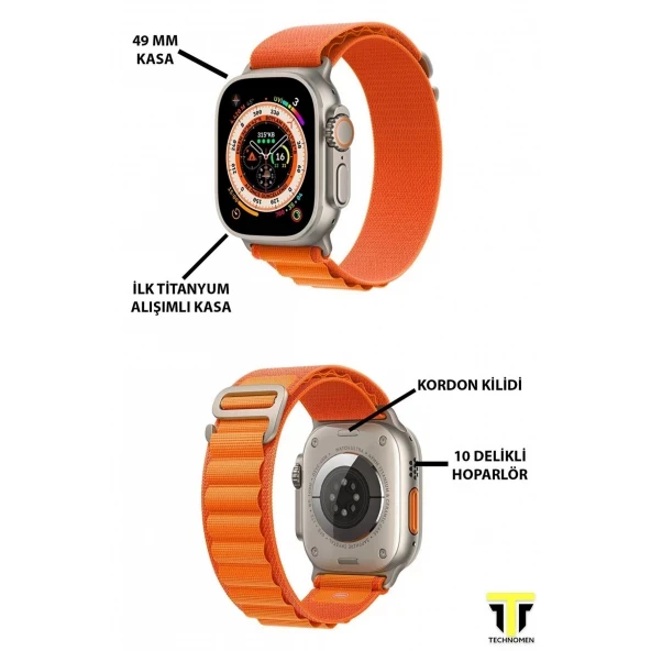 Smart Watch 8 Ultra 7 In 1 Akıllı Saat 7 Kordonlu Takvim Spor Whatsapp Menülü 7in1 Akıllı Saa
