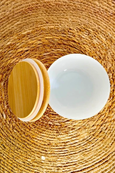 Mien Bambu Hava Geçirmez Vakumlu Silindir Kapak Cam Kavanoz Baharat Seti 3'lü 370 ml - 5