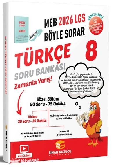 2026 8. Sınıf LGS Türkçe Soru Bankası Sinan Kuzucu