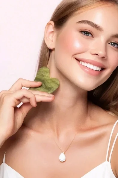 Yeşim Gua Sha Yüz Yogası, Masaj Taşı 673 - 2