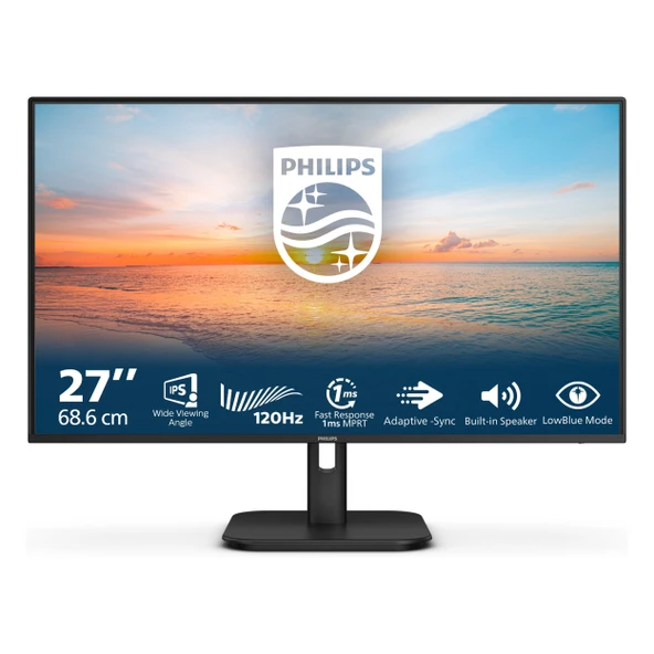 Philips 27E1N1200A 27" 120Hz 1Ms VGA+HDMI+DP FullHD Adaptive-Sync IPS Vesa Monitör ürün görseli 1