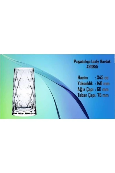 Paşabahçe Leafy Meşrubat Kokteyl Bardağı 345 Cc 6 Adet 420855 Fma03308 090oa 240 - Resim 3