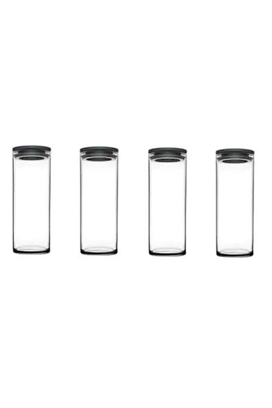 Paşabahçe 43756 Vakumlu Cam Kavanoz - Cam Erzak Saklama Kabı 4 Lü Gri 1230 Cc Orjin. Kutulu - Resim 2