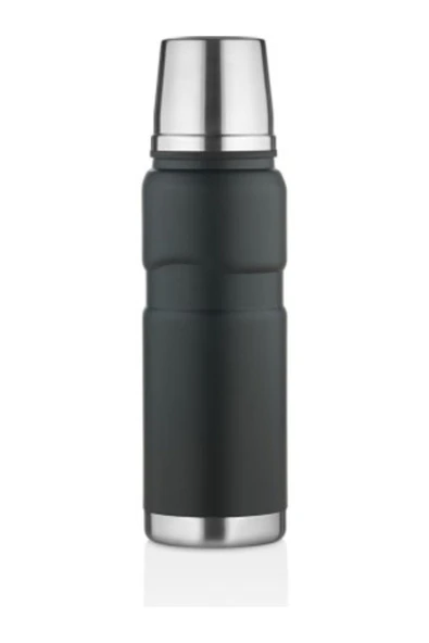 Elista Paslanmaz Çelik Termos 500 ML Çift Kat Sızdırmaz 12 Saat Sıcak, 24 Saat Soğuk Siyah Renk - 2