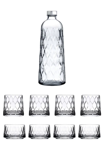 Paşabahçe Leafy Serisi Şişe-Bardak-Çerez Takımı 9 Parça ürün görseli