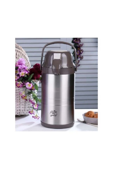 Elista 2008 Pompalı 3,5 Litre İçi Dışı Çelik Termos - 2