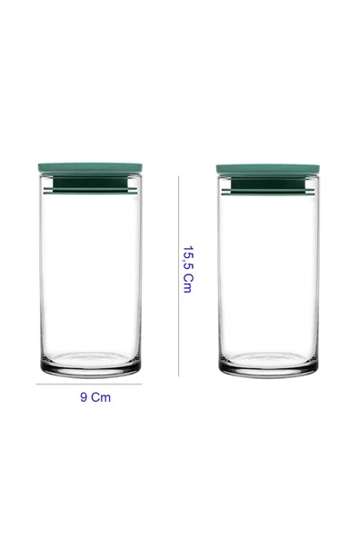 Paşabahçe 43736 Vakumlu Cam Kavanoz - Cam Erzak Saklama Kabı, 730 Cc 6 Li YEŞİL ürün görseli