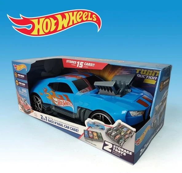 Hot Wheels Race N' Haul 2'si 1 arada saklama kutusu - Resim 2