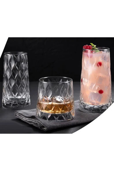 Paşabahçe Leafy Su Bardak - Su Meşrubat Bardağı Özel Seri 12 Li Set Takım - 1