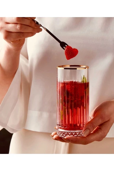 Paşabahçe Elysia Golden Touch Yaldızlı Uzun Bardak 4'lü 450 Cc 520015 Orjin. Kutulu - Resim 3