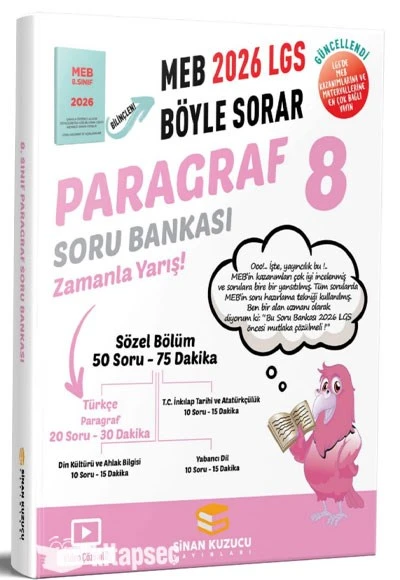 8.Sınıf LGS Paragraf Soru Bankası Sinan Kuzucu Yayınları