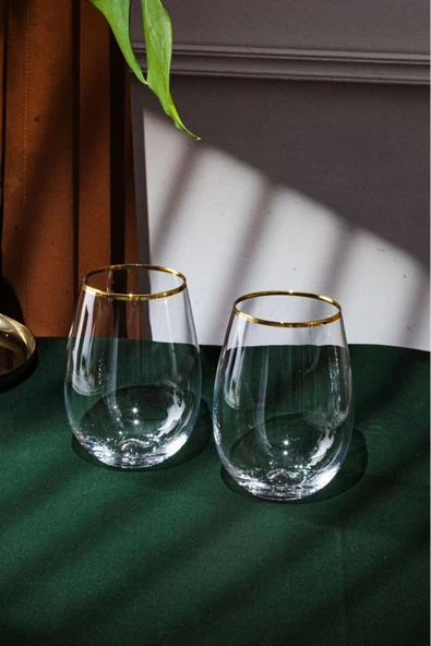 Elista Gold 25 Parça Bardak Seti 12 Kişilik 12 adet su bardak 12 adet ayaklı bardak 1 adet şişe - 5