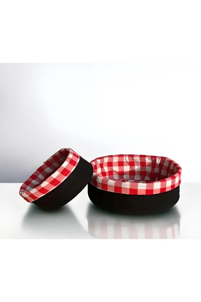 Tomurcukhome 2 Li Astarlı Sepet Organizer Siyah Renk 24 Ve 28 Cm Ölçülerinde - 1