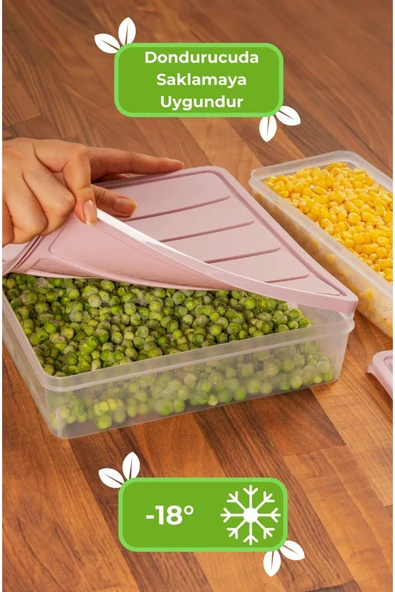 Elista Vakumlu Silikon Kapaklı Dondurucuya Mikrodalgaya Uygun Erzak Saklama Kabı 12'li Set - 2