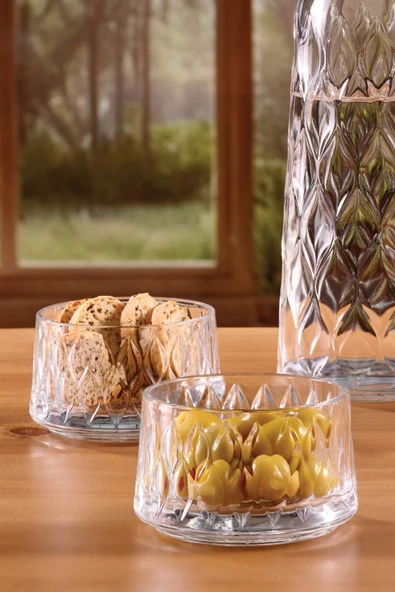 Paşabahçe Leafy Serisi Şişe-Bardak-Çerez Takımı 9 Parça - Resim 4