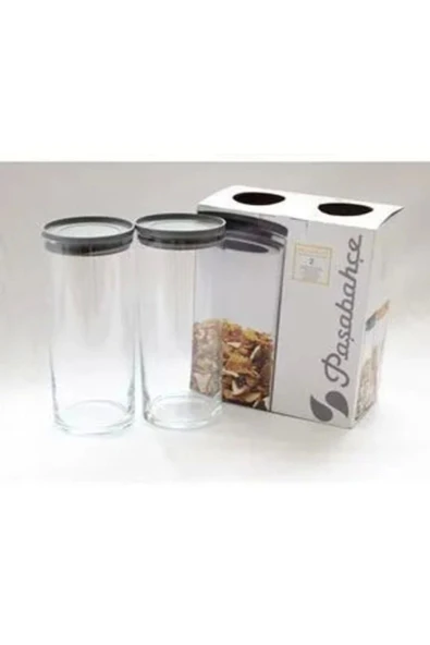 Paşabahçe 43756 Vakumlu Cam Kavanoz - Cam Erzak Saklama Kabı 4 Lü Gri 1230 Cc Orjin. Kutulu ürün görseli