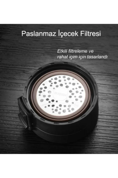 Elista 380 ML Çift Katlı Mug Termos Filtreli Kapak - 4