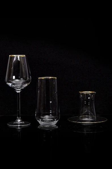 Paşabahçe Gold 61 Parça 12 Kişilik Cam Bardak Seti - Resim 2