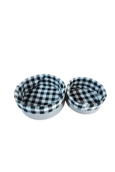Tomurcukhome 2 Li Astarlı Sepet Organizer Gri Renk 24 Ve 28 Cm Ölçülerinde - 4