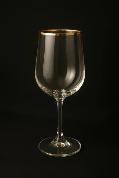 Elista Kristal Ayaklı Bardak Altın Yaldızlı 350 ml 6 Adet - Resim 2