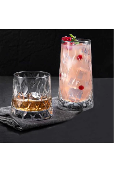 Paşabahçe Leafy Su Bardak - Su Meşrubat Bardağı Özel Seri 8 Li Set Takım - Resim 2