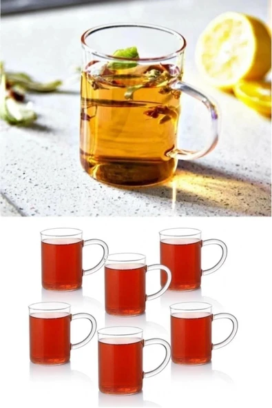 Sekiz8 6 Adet Borosilikat Isıya Dayanıklı Termisil Cam Kupa, Çay Kahve Bardağı 200ml - 2