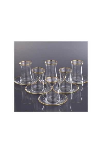 Paşabahçe Heybeli Gold Çay Seti ürün görseli