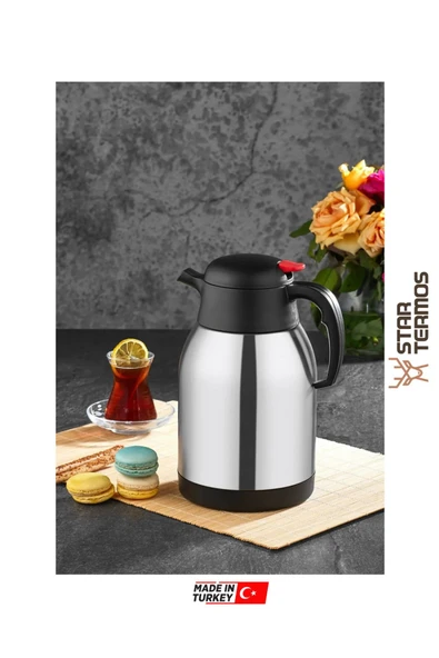 Tomurcukhome 2 Litre Çift Kat Paslanmaz Çelik Termos ( Piknik Kamp Outdoor Ofis Otel Kafe Okul )