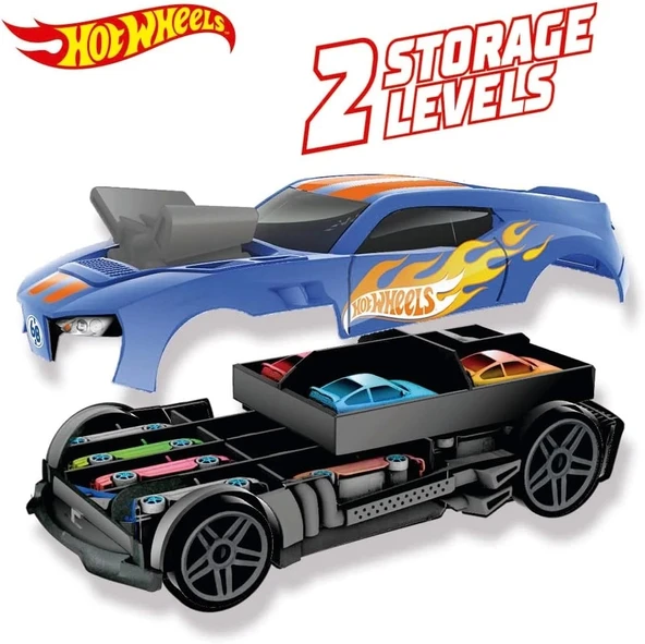 Hot Wheels Race N' Haul 2'si 1 arada saklama kutusu - Resim 3