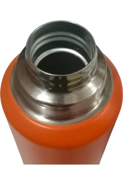 Elista 1.0 Litre Kulplu Paslanmaz Çelik Termos-Turuncu - 2
