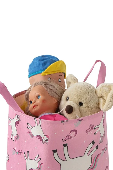 Oyun Oyuncak Sepeti Çok Amaçlı Bebek ve Çocuk Odası Düzenleyici Saklama Kutusu Organizer 52x40 - 3