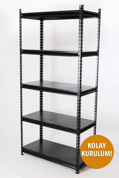 5 Katlı Hafif Yük Raf Ünitesi Siyah 45x93 - Resim 2