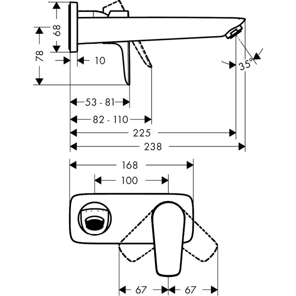 Hansgrohe Talis E Ankastre Lavabo Bataryası 16,5 cm - 2