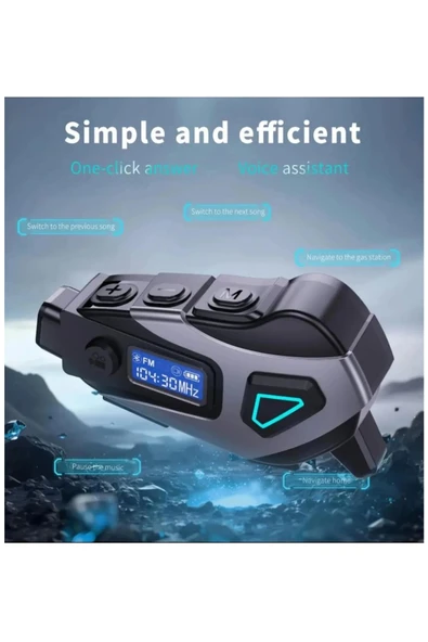 Kameralı Radyolu Wifi Uygulamalı Kask Kulaklık Su Geçirmez Bluetooth 5.4 Motosiklet Kask Kulaklığı - 4