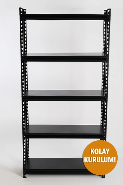 5 Katlı Hafif Yük Raf Ünitesi Siyah 45x93 - Resim 3