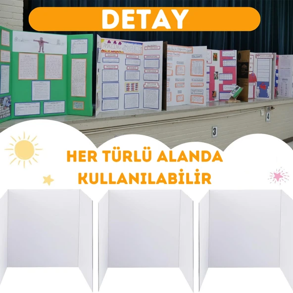 Beylini 3'lü Poster Kartonu Seti A4 Hediyeli Kesilebilir Dayanıklı Ev Iş Ofis Okul Sunum Kartonu - 2