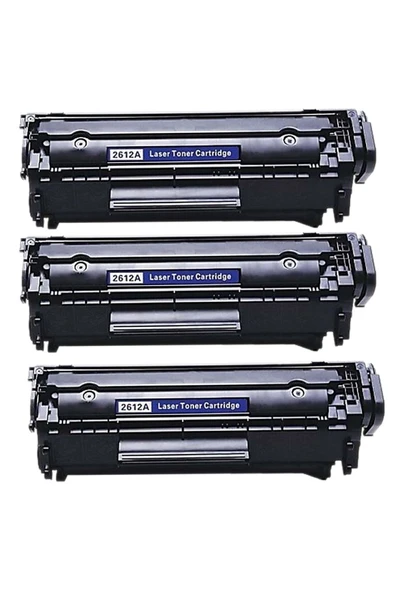 Perfection Hp 1020-1022 12a (q2612a) Siyah Muadil Lazer Toner (3 Adet)