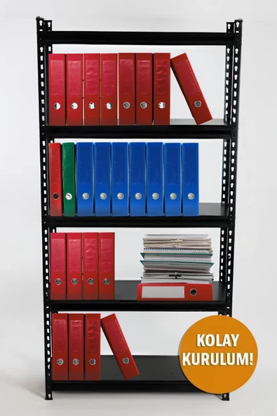 5 Katlı Hafif Yük Raf Ünitesi Siyah 45x93 - Resim 4