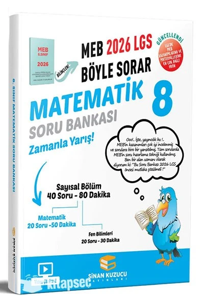 8.Sınıf LGS Matematik Soru Bankası Sinan Kuzucu Yayınları ürün görseli 1