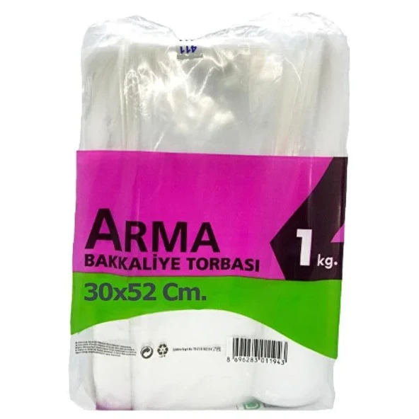 Asya 34 Ambalaj Bakkaliye torbası beşlik şeffaf torba orjinal Plastik 1kg 30x52cm